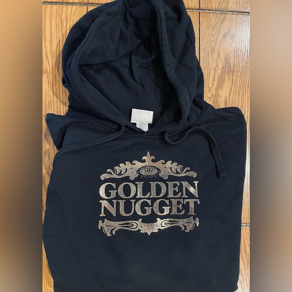EUC Golden Nugget UNISEX Hoodie, black with gold logo, size 2XL - Picture 1 of 4